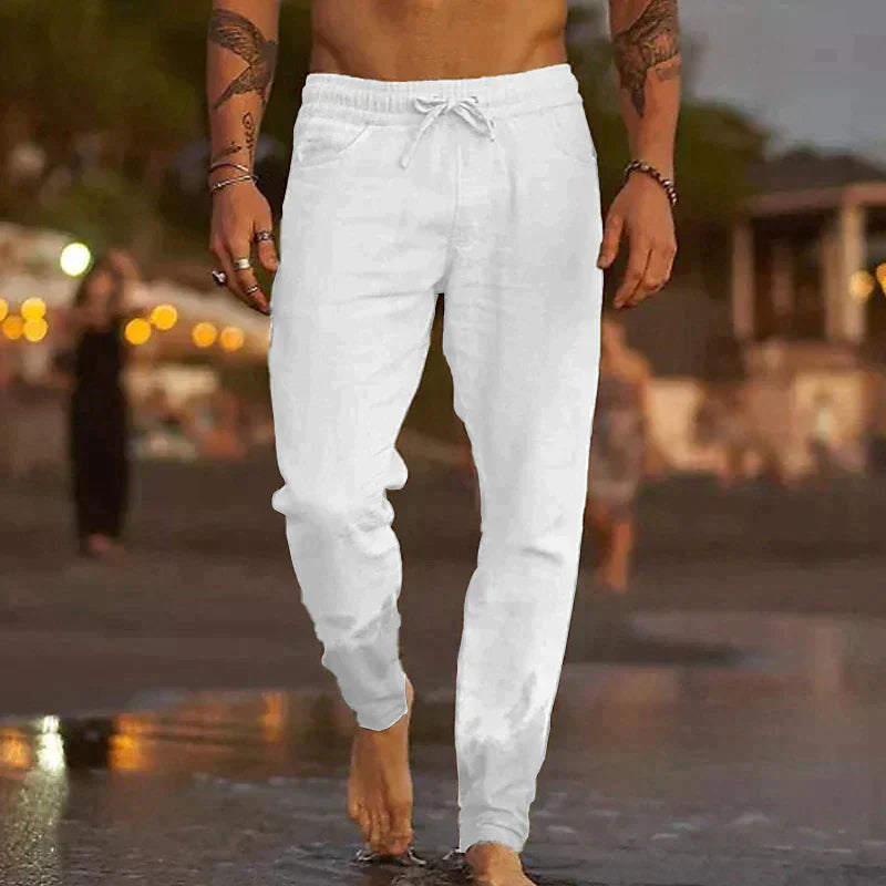 Men's casual breathable pants with elastic waist