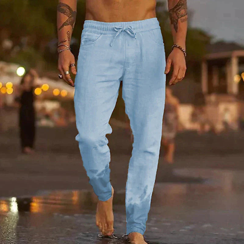 Men's casual pants with elastic waist