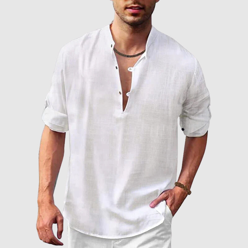 Men's casual beach hippie long-sleeve shirt