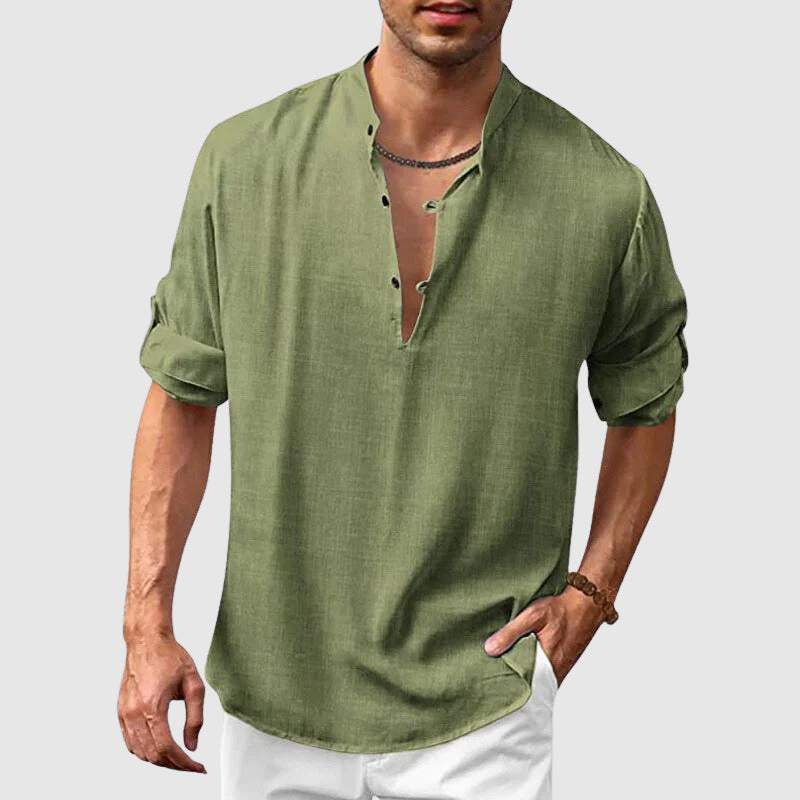 Men's casual beach hippie long-sleeve shirt