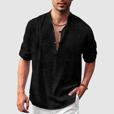 Men's casual beach hippie long-sleeve shirt