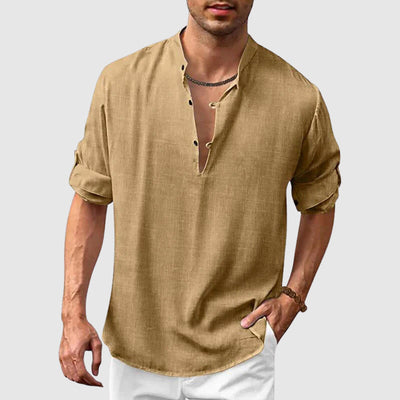 Men's casual beach hippie long-sleeve shirt