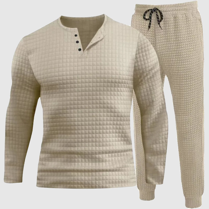 Men's long sleeve breathable shirt and pants set