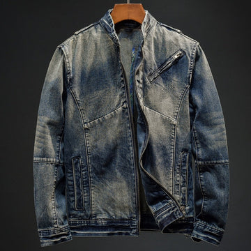 Sebastian - Heren retro denim jas met rits