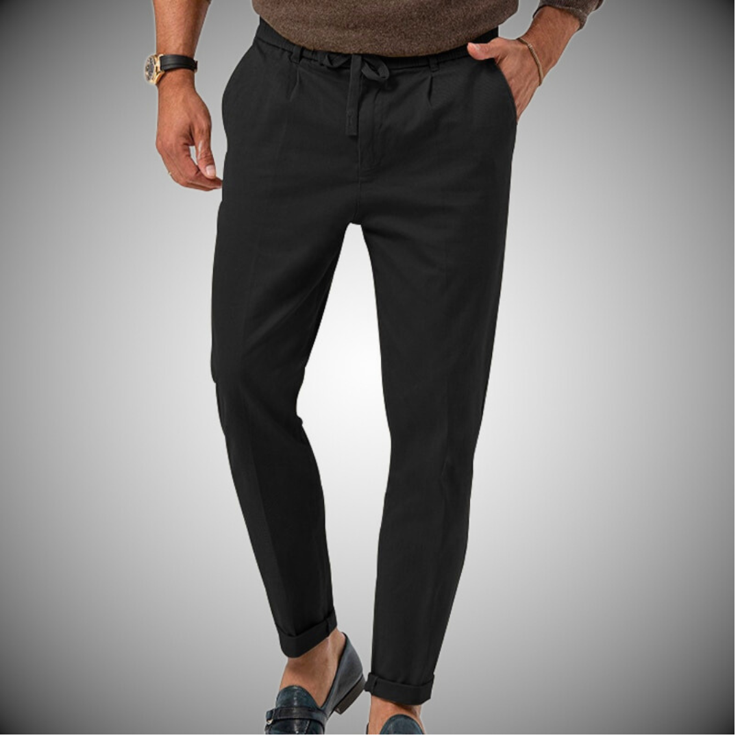 Men's formal high waist lace up pants