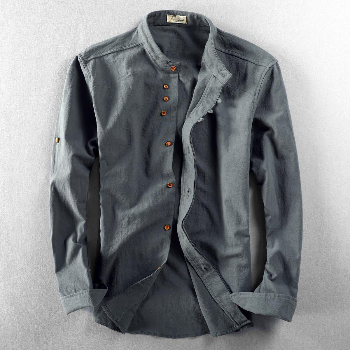 Men's long sleeve standard collar osaka shirt