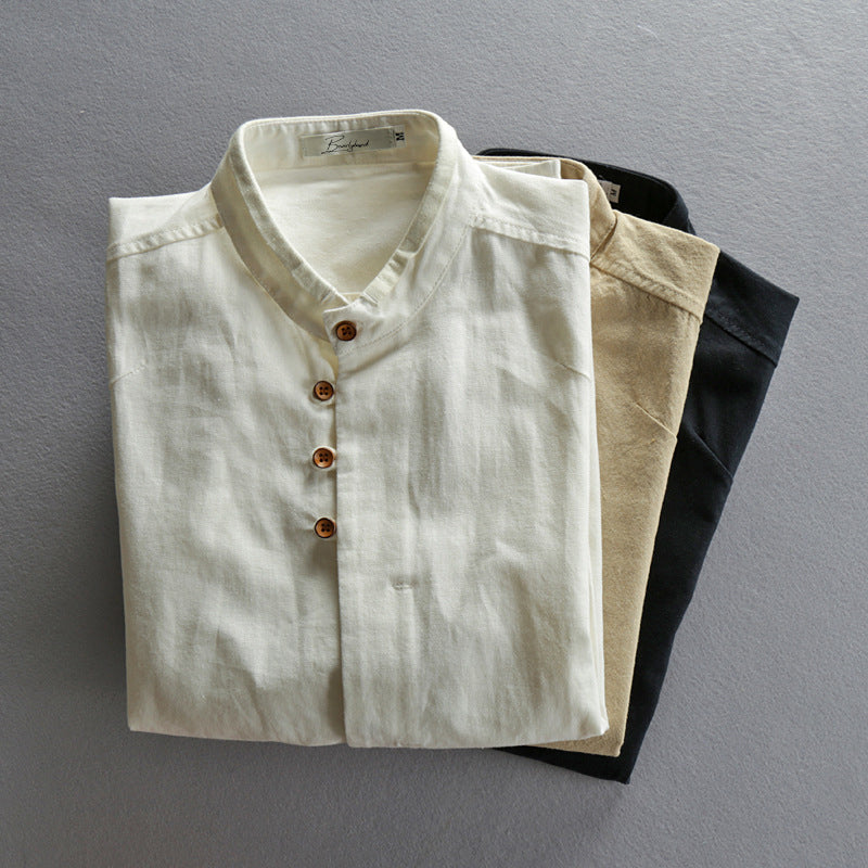 Men's long sleeve standard collar osaka shirt