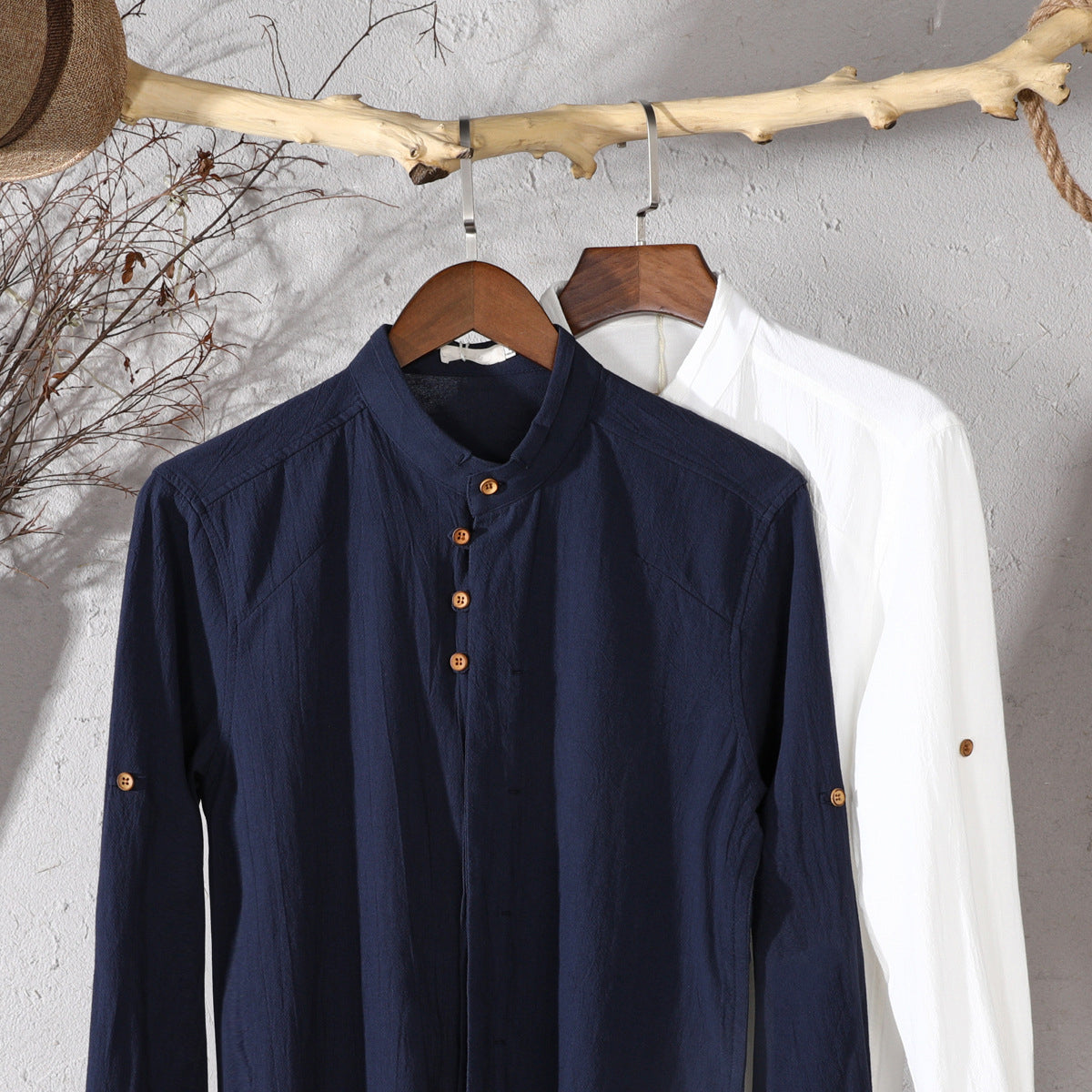 Men's long sleeve standard collar osaka shirt