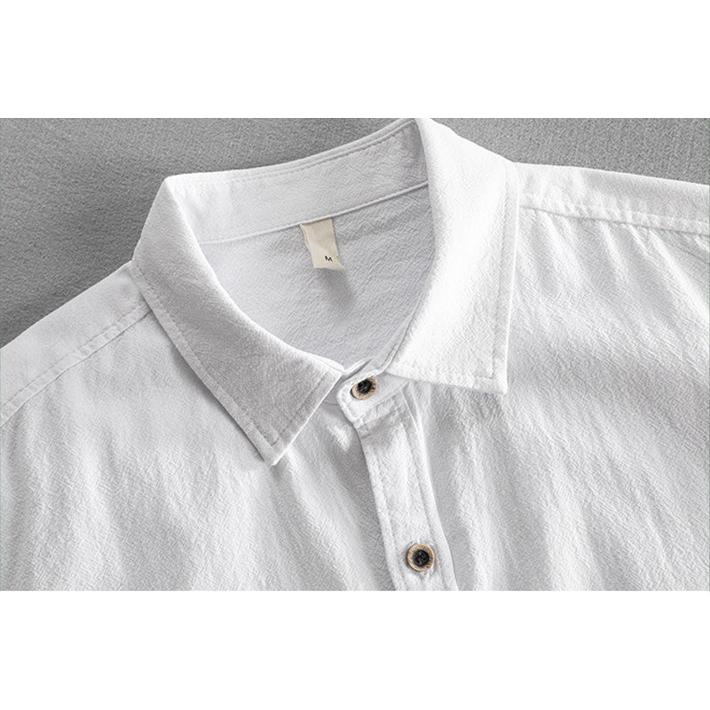 Men’s Short-Sleeve Button-Up Shirt – Cotton Blend – Regular Fit – Casual Wear