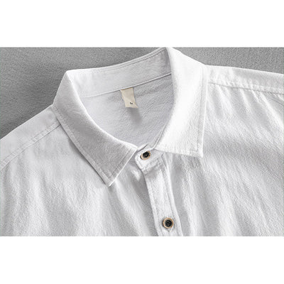 Men’s Short-Sleeve Button-Up Shirt – Cotton Blend – Regular Fit – Casual Wear