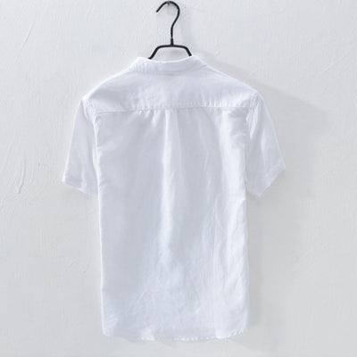 Men’s Button-Up Shirt - 100% Linen - Regular Fit - Short Sleeve Breathable Casual Wear