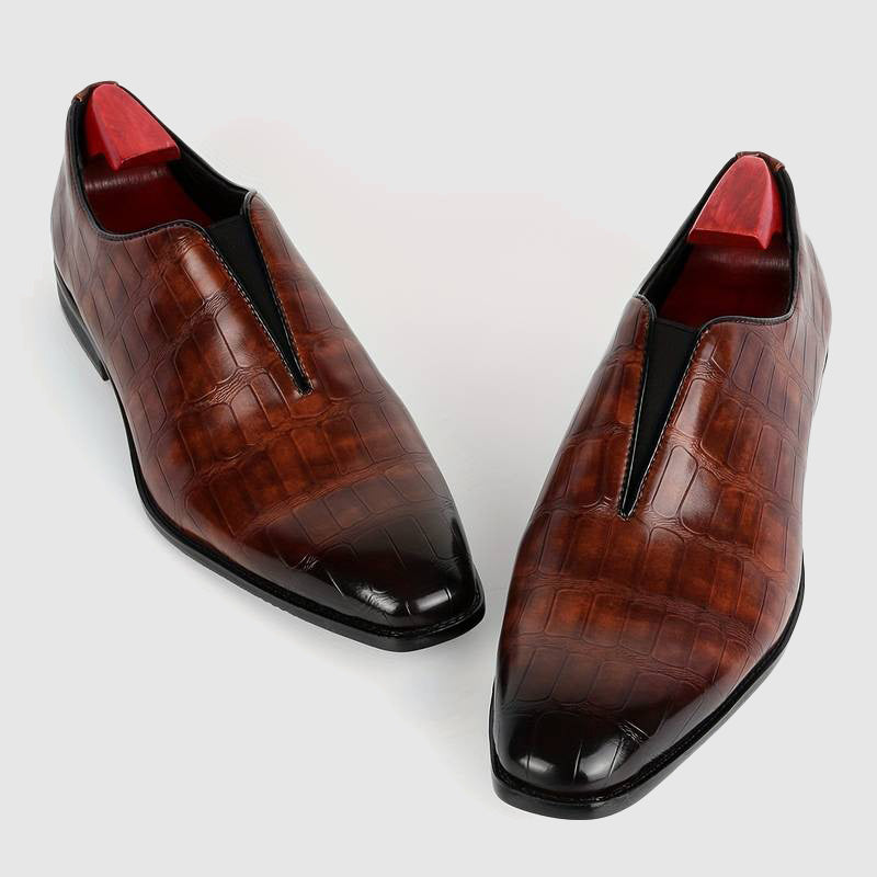 Men's oxford shoes with stone pattern
