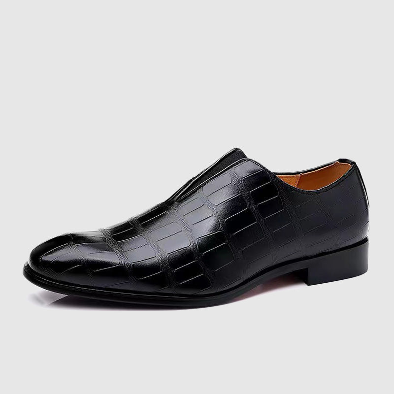 Adan - Heren leren oxford schoenen met steenvormig patroon