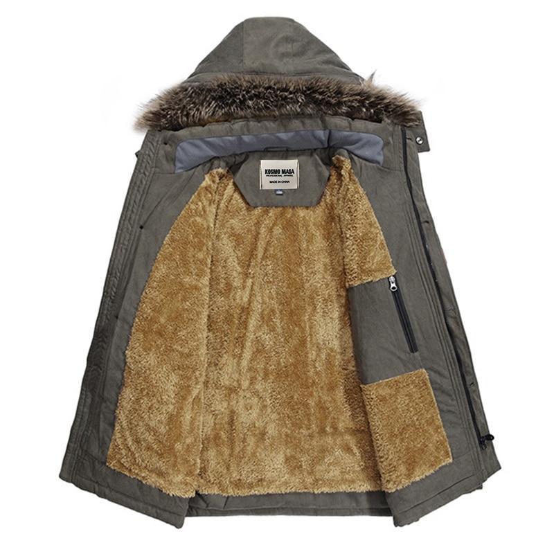 Men’s Winter Parka Jacket – Faux Fur Hood, Water-Resistant, Insulated & Mid-Length Fit
