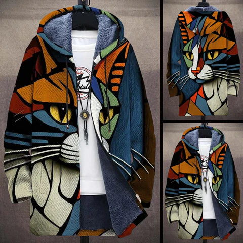 Women’s casual jacket - cat pattern