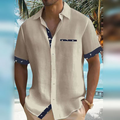 Men’s Casual Shirt - Button-Down - Short Sleeve - Lightweight Breathable Fabric