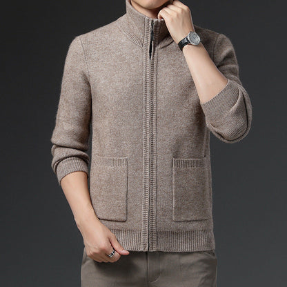 Men's versatile zipped cardigan