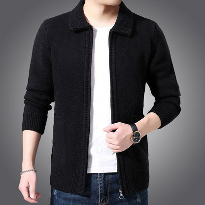 Men's versatile zipped cardigan