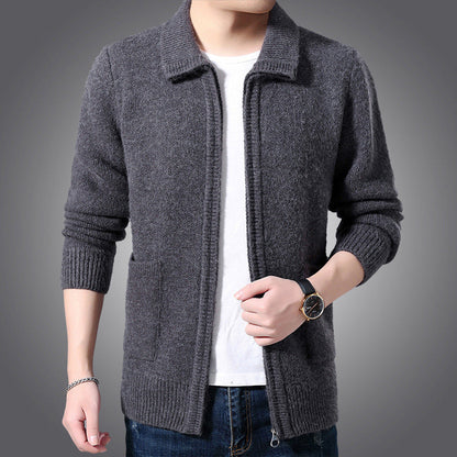 Men's versatile zipped cardigan