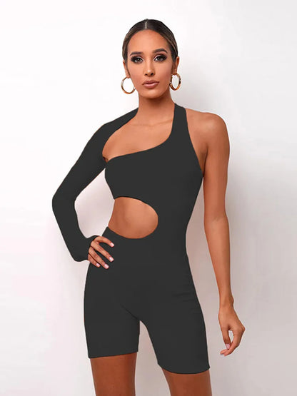 One shoulder slim fit jumpsuit for women