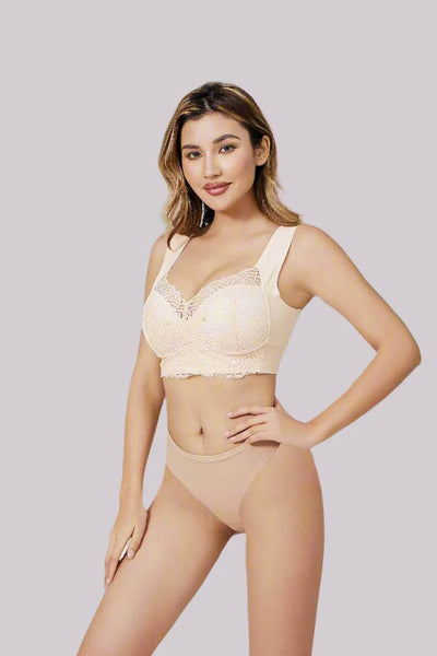 Women’s Push-Up Bra – Lace Overlay – Supportive Fit – Wide Straps – Breathable Blend