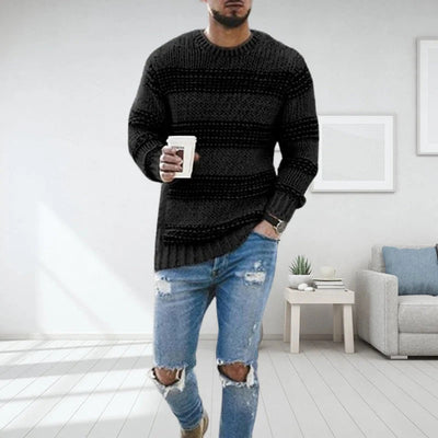 Men’s Sweater – Wool Knit – Relaxed Fit – Norwegian Pattern – Crew Neck Casual Wear
