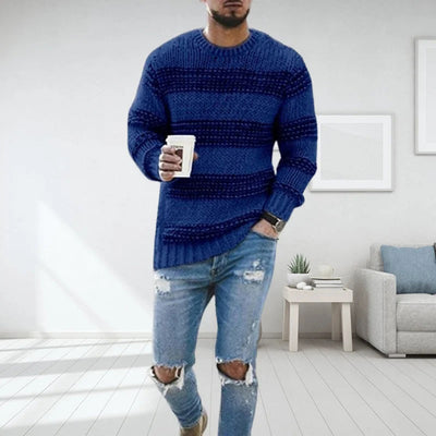 Men’s Sweater – Wool Knit – Relaxed Fit – Norwegian Pattern – Crew Neck Casual Wear