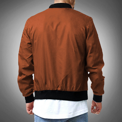 Men's sporty baseball jacket with standing collar and zipper