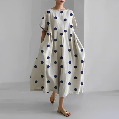 Women's Boho Floral Print Casual Loose Swing Dress