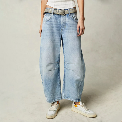 Women’s Wide-Leg Jeans – Relaxed Fit – Full Length – Breathable Natural Fibers