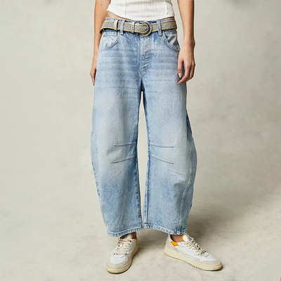 Women’s Wide-Leg Jeans – Relaxed Fit – Full Length – Breathable Natural Fibers