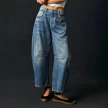 Women’s Wide-Leg Jeans – Relaxed Fit – Full Length – Breathable Natural Fibers