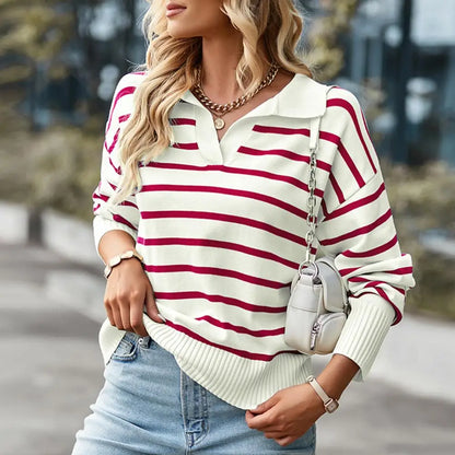 Women's Striped Knit Pullover