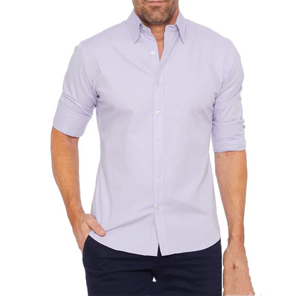 Men’s Formal Shirt – Slim Fit – Breathable Blend – Button-Down – Long Sleeves