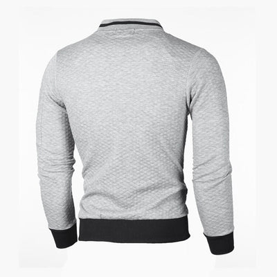Men's checked zip jacket with stand-up collar