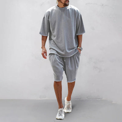 Men’s Casual Set – Oversized T-Shirt and Shorts – Relaxed Fit – Breathable Blend