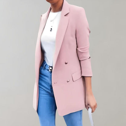 Women's fashionable lapel long sleeve blazer