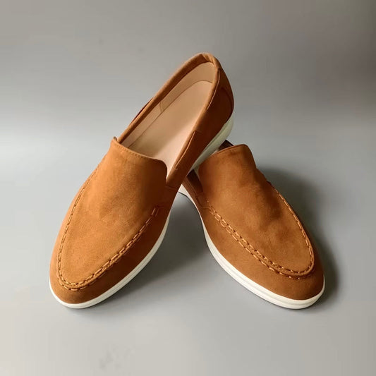Men’s Suede Loafers – Slip-On Moc Toe – Streamlined Fit – Versatile Smart Casual