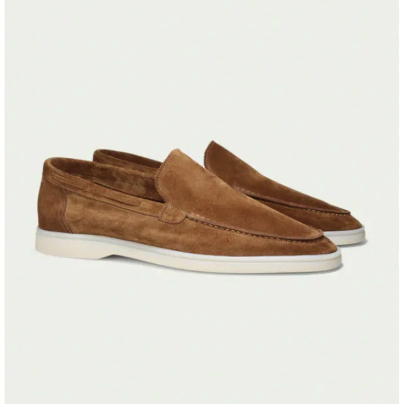 Men’s Suede Loafers – Slip-On Moc Toe – Streamlined Fit – Versatile Smart Casual