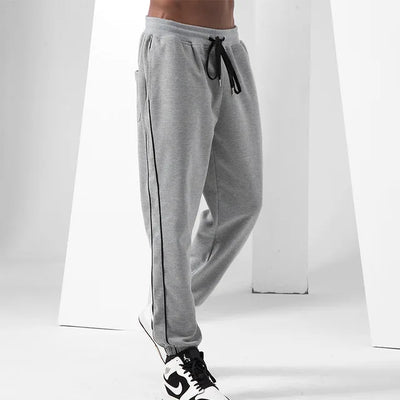 Men's casual long sports pants with elastic waist
