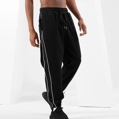 Men's casual long sports pants with elastic waist