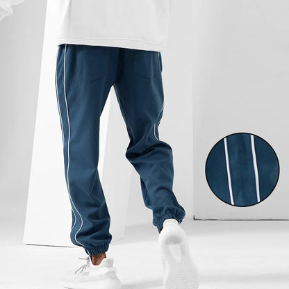 Men's casual long sports pants with elastic waist