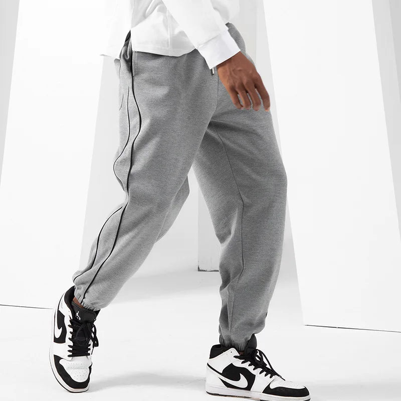 Men's casual long sports pants with elastic waist