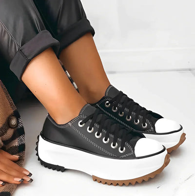 Stylish Women's Platform Sneakers - Chunky Sole, Trendy & Casual Design