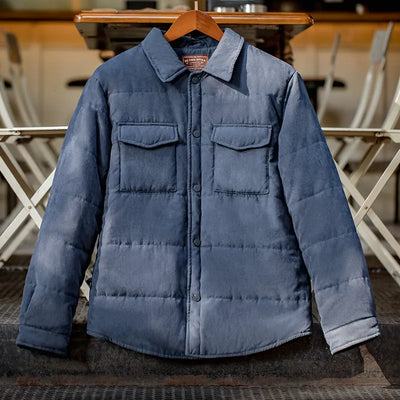 Men’s Quilted Jacket - Regular Fit - Button-Up Front - Warm & Durable with Chest Pockets