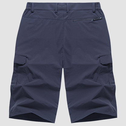 Men's outdoor walking shorts with multifunctional pockets