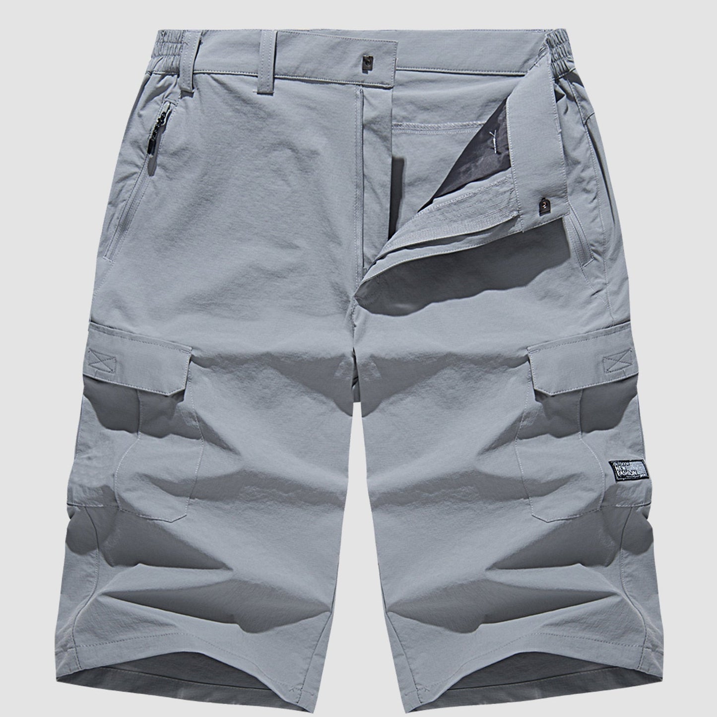 Men's outdoor walking shorts with multifunctional pockets