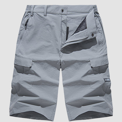 Men's outdoor walking shorts with multifunctional pockets