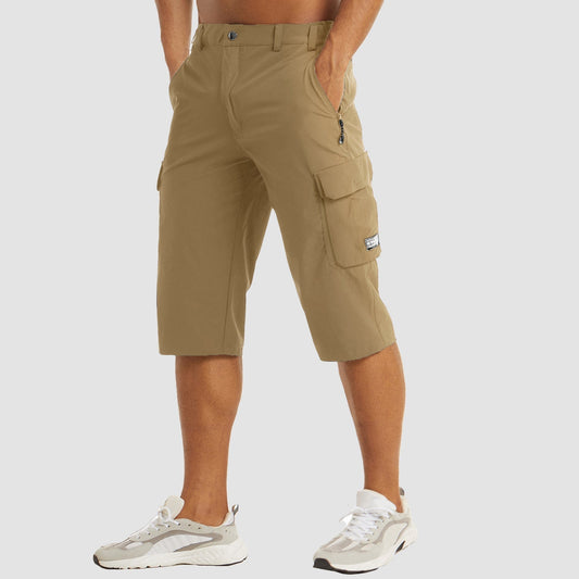 Men's outdoor walking shorts with multifunctional pockets