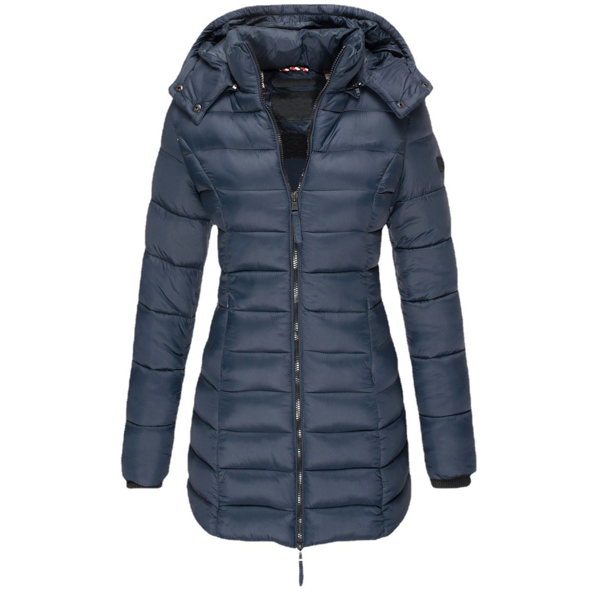 Women's fluffy insulated puffer jacket with removable hood